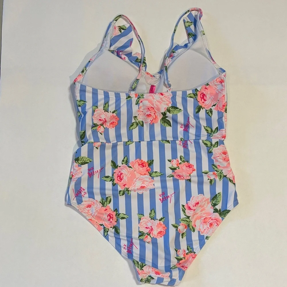 Betsey Johnson size‎ medium Floral Striped women’s Swimsuit